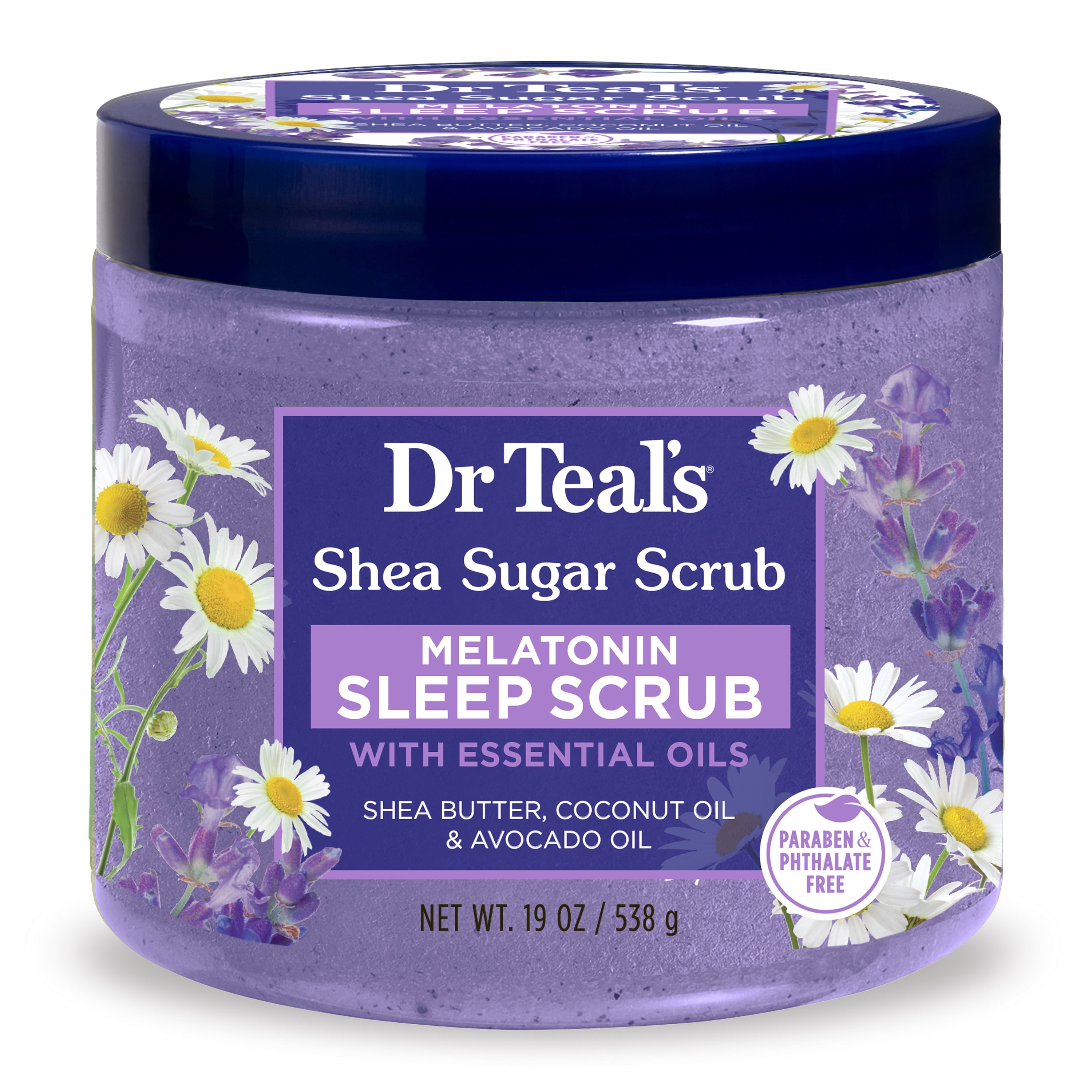 Dr Teal's Shea Sugar Sleep Body Scrub, Melatonin with Essential Oils