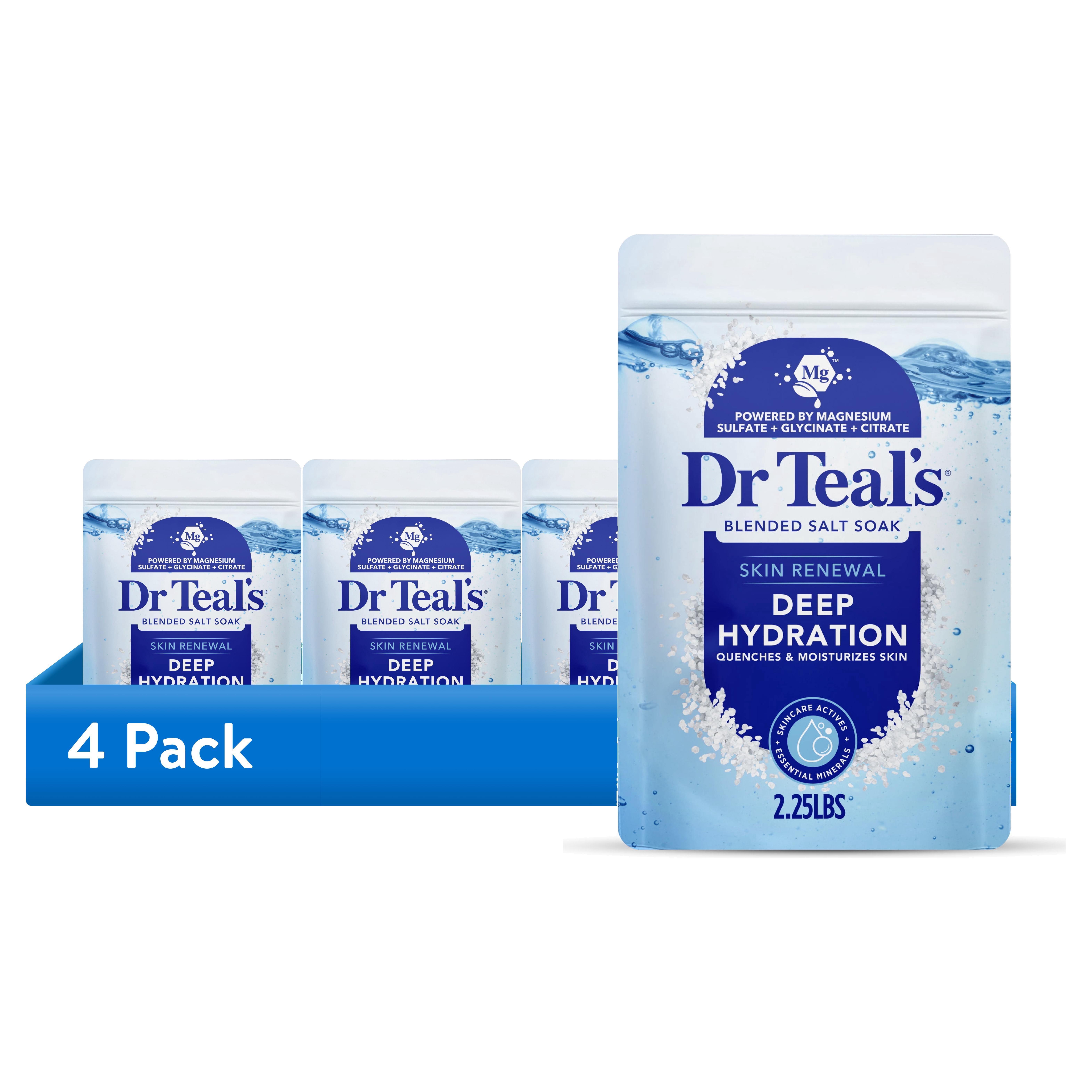 (4 pack) Dr Teal's Skin Renewal Deep Hydration Blended Salt Soak, 2.25 lbs