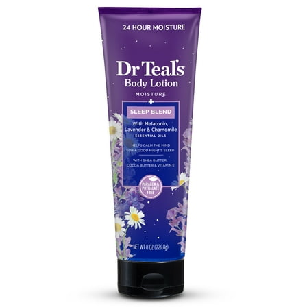 Dr Teal's Sleep Body Lotion with Melatonin, Lavender & Chamomile Essential Oils, 8 fl oz