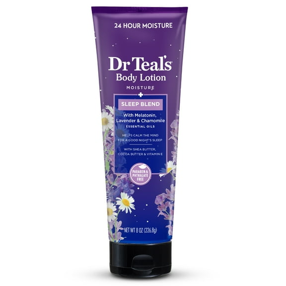 Dr Teal's Sleep Body Lotion with Melatonin, Lavender & Chamomile Essential Oils, 8 fl oz
