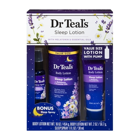 Dr Teal’s Sleep Lotion with Melatonin & Essential Oils, 3 Piece