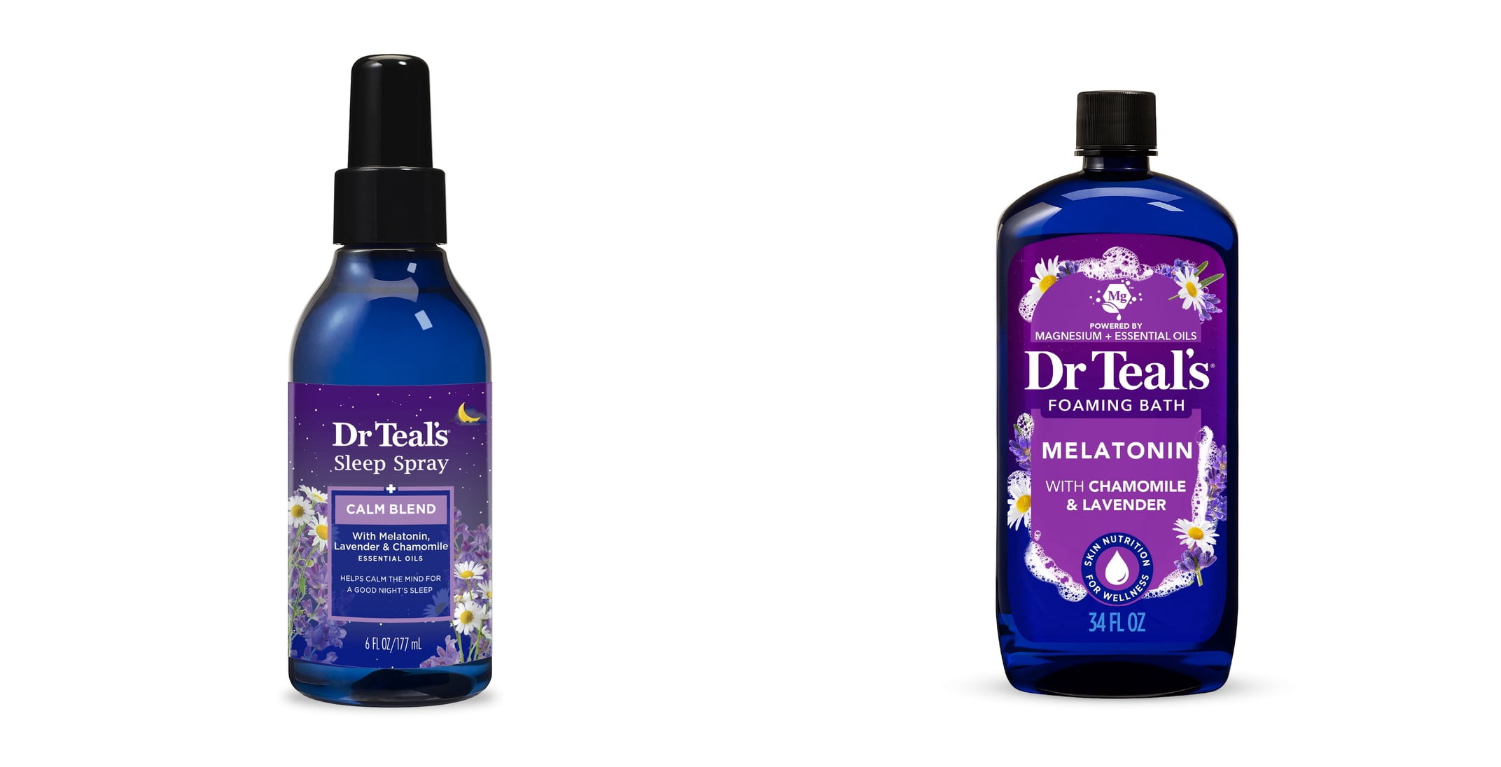 Dr Teal's Sleep Spray with Melatonin, Lavender & Chamomile Essential Oils & Dr Teal's Foaming Bath, Sleep Bath with Melatonin, Lavender & Chamomile Essential Oils Bundle