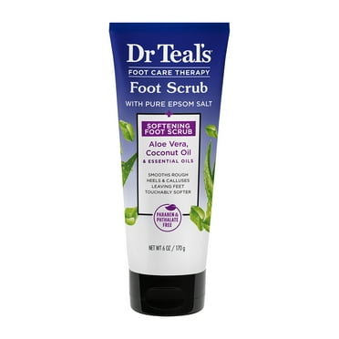 Dr Teal's Softening Foot Scrub with Pure Epsom Salt, Aloe & Coconut Oil, 6 oz