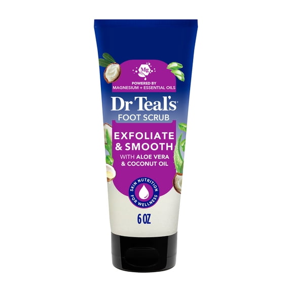 Dr Teal's Softening Foot Scrub with Pure Epsom Salt, Aloe & Coconut Oil, 6 oz