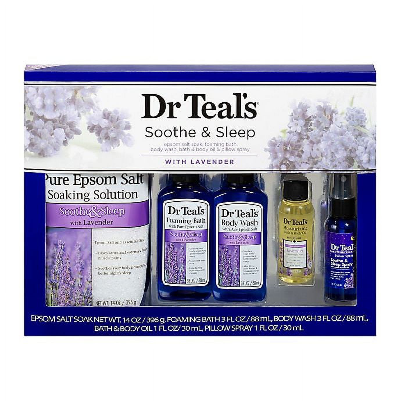 Dr. Teal's Sooth & Sleep 5-Piece Gift Set in Lavender,Great for easing muscle aches and softening dry skin - image 1 of 1
