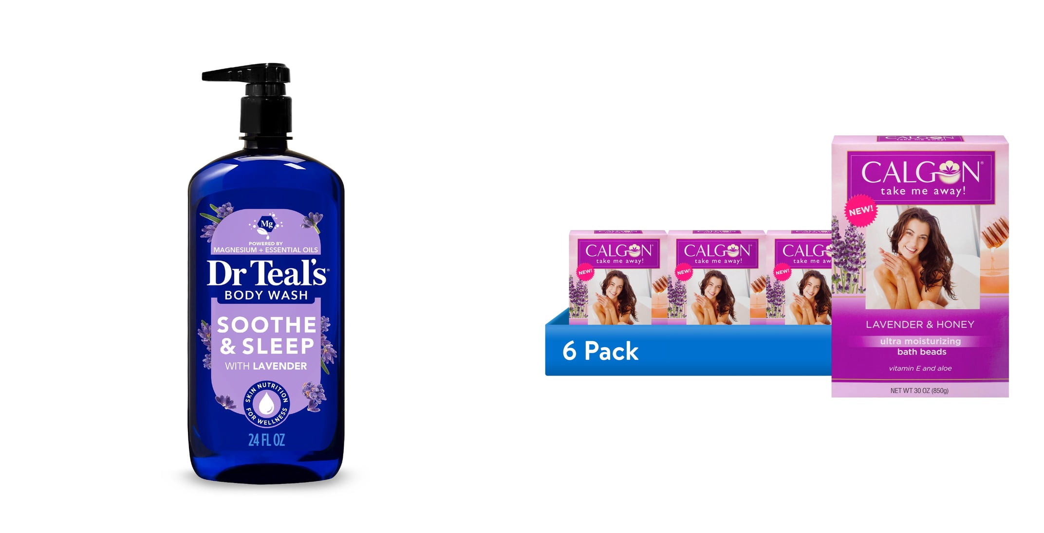 Dr Teal's Soothe & Sleep Body Wash with Pure Epsom Salt & Lavender Essential Oil & ( Bundle