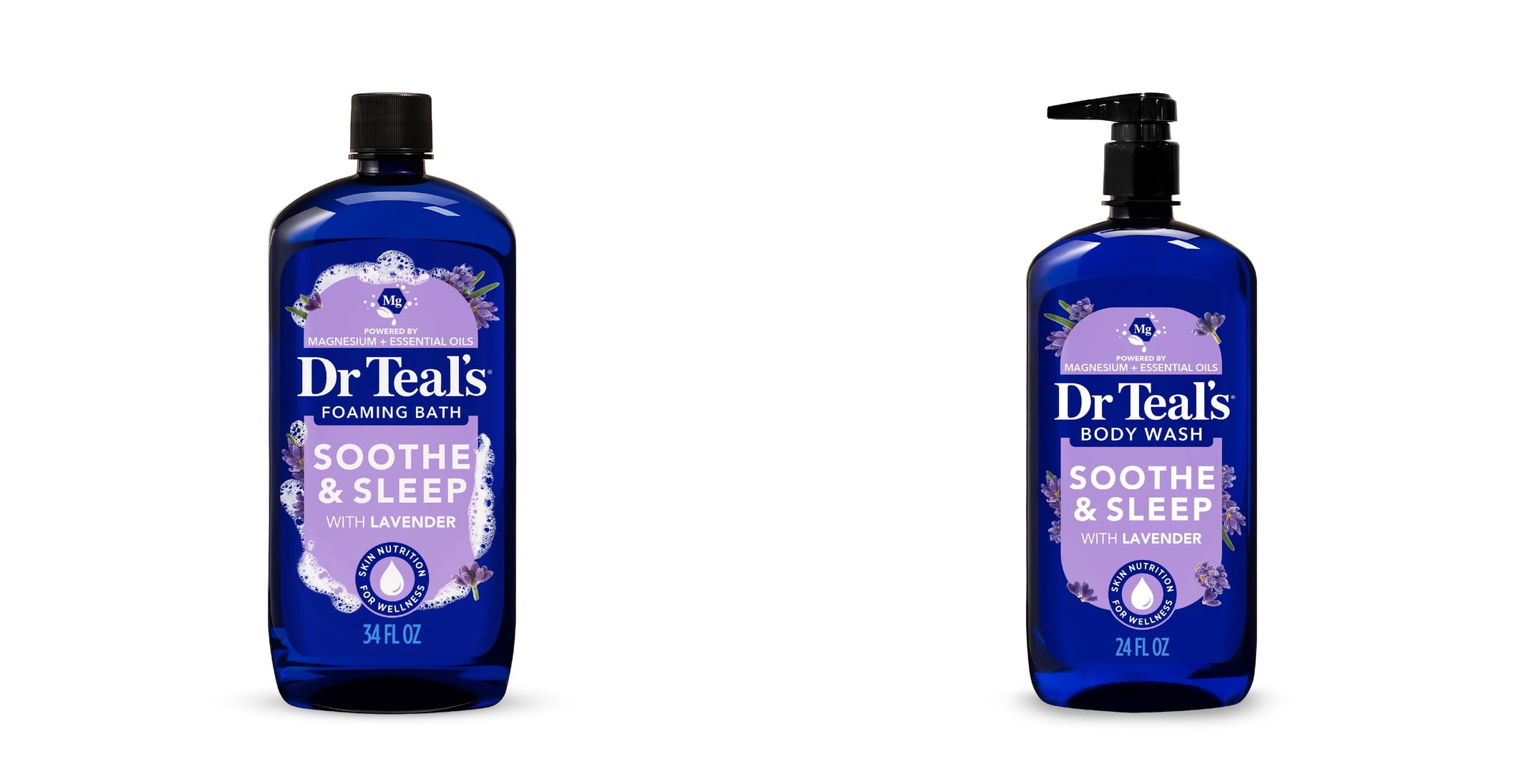 Dr Teal's Soothe & Sleep Foaming Bath with Pure Epsom Salt & Lavender Essential Oil & Dr Teal's Soothe & Sleep Body Wash with Pure Epsom Salt & Lavender Essential Oil Bundle