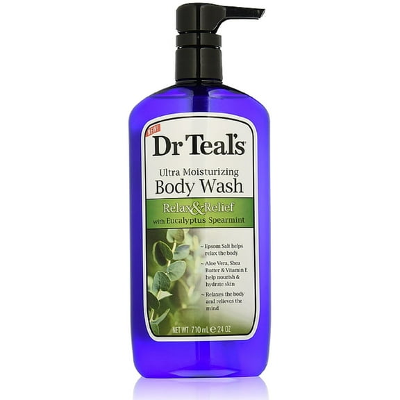 Dr Teal's Ultra Moisturizing Body Wash, Relax & Relief with Eucalyptus Spearmint 24 oz (Pack of 3)