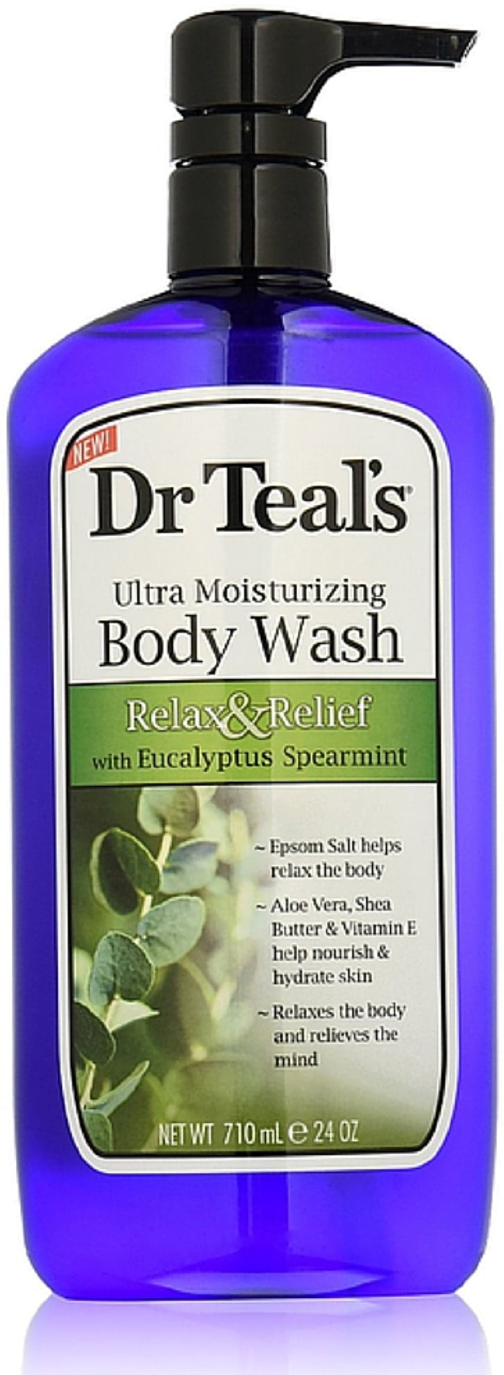 Dr Teal's Ultra Moisturizing Body Wash, Relax & Relief with Eucalyptus Spearmint 24 oz (Pack of 4)