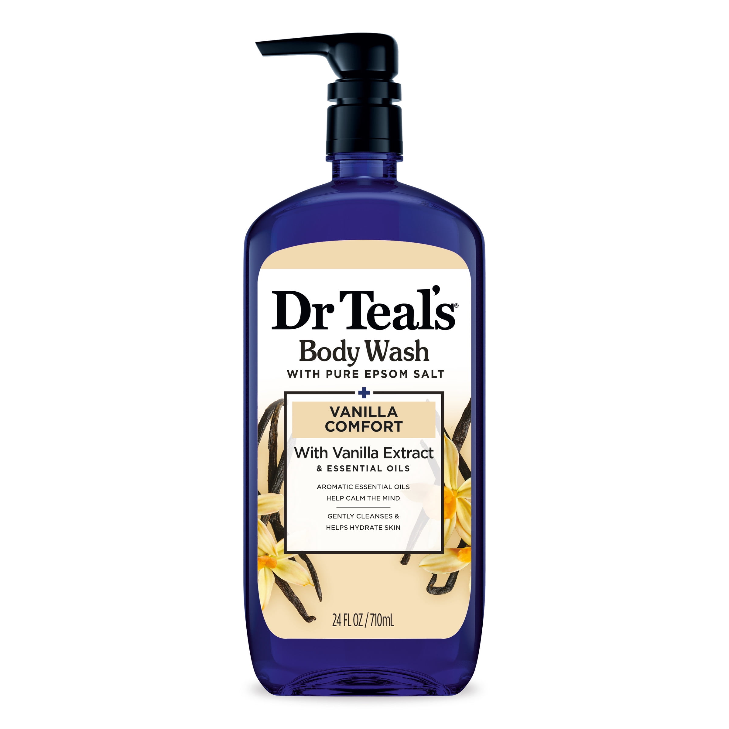 Dr Teal's Vanilla Comfort Body Wash with Pure Epsom Salt, 24 fl oz