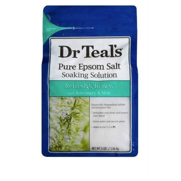 Dr Teal's Wellness Therapy with Rosemary and Mint Epsom Salt Soaking Solution, 3 lbs