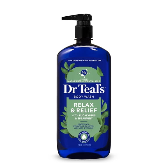 Dr Teal's Relax & Relief Body Wash with Eucalyptus & Spearmint Essential Oils, 24 oz