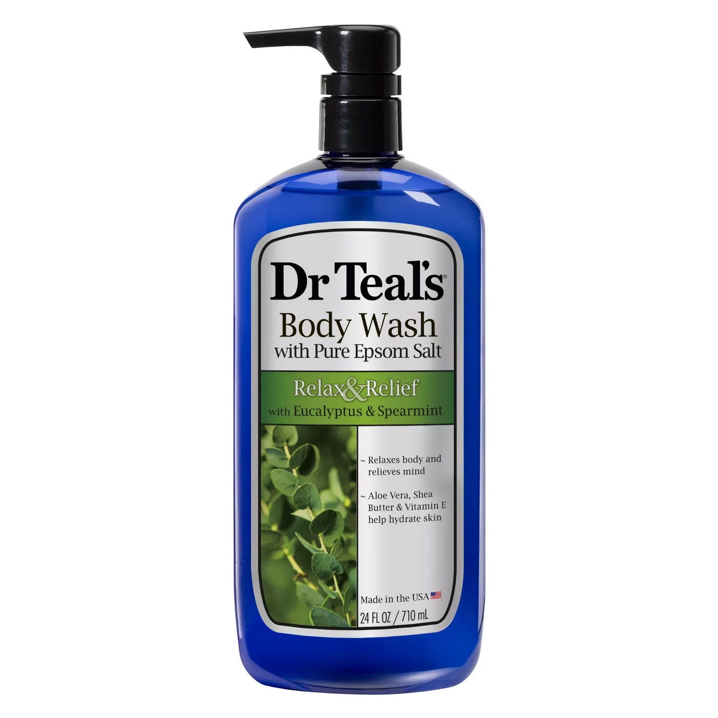 Dr Teals Epsom Salt Body Wash Relieve Eucalyptus, 24 Oz.,Pack of 4
