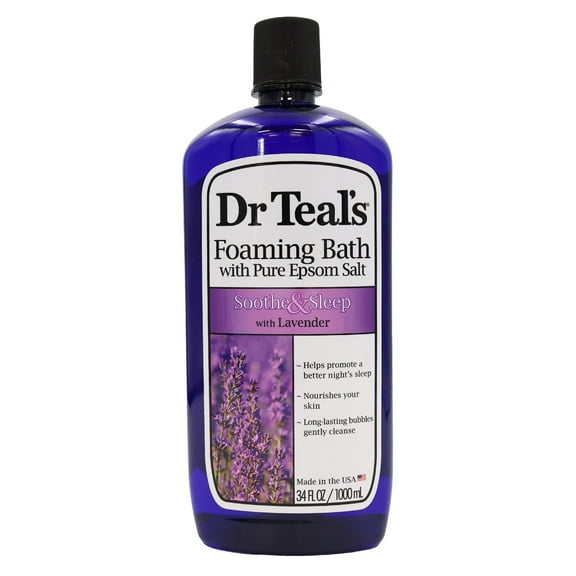 Dr Teals Epsom Salt Foaming Bath Soothe Lavender, 34 Oz., Pack of 6