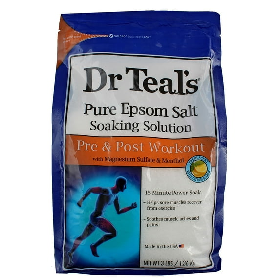 Dr Teals Epsom Salt Soaking Solution Pre and Post Work Out, 3 LB., Pack of 3