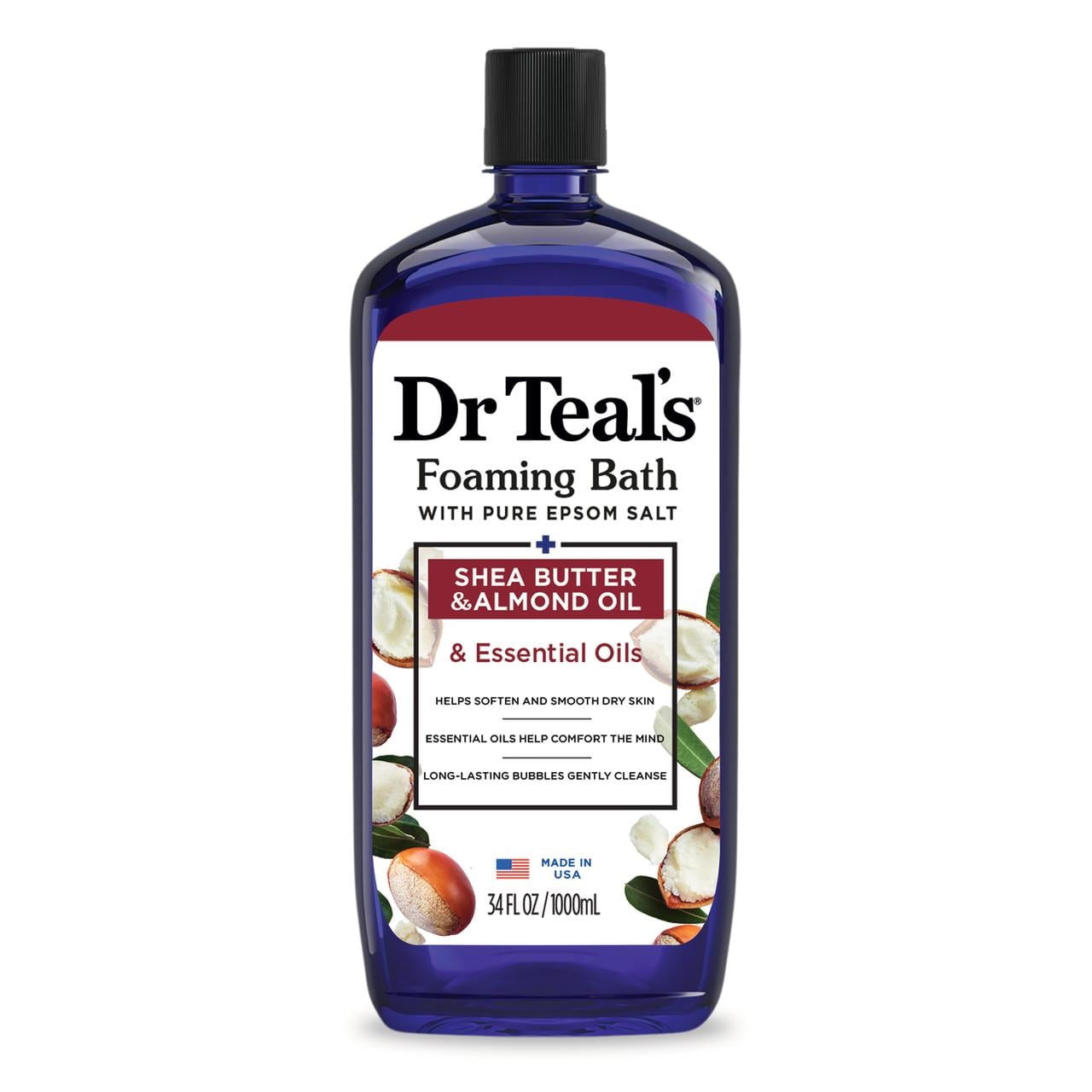 Dr Teals Foaming Bath with Pure Epsom Salt Shea Butter and Almond Oil, 34 Oz, 3 Pack