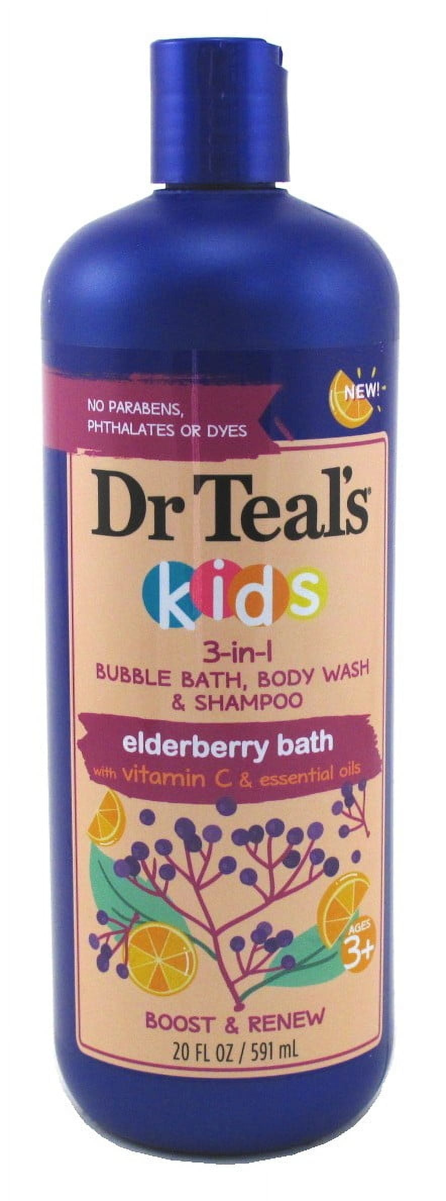 Dr Teals Kids 3-In-1 Shampoo / Bath / Body Wash Elderberry 20oz (Pack of 3)
