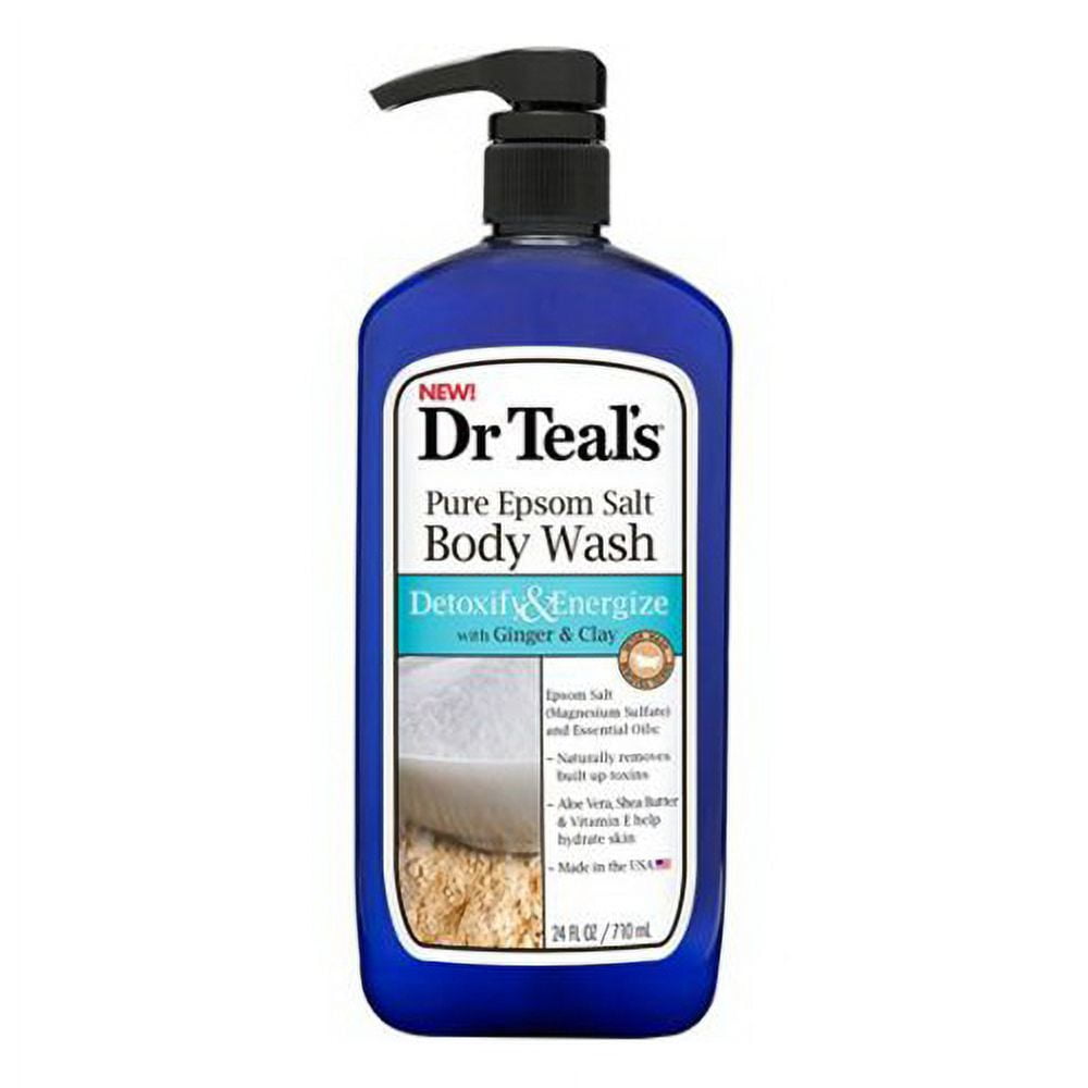 Dr. Teals Pure Epsom Salt Body Wash, Detoxify And Energize 24 Oz, 2