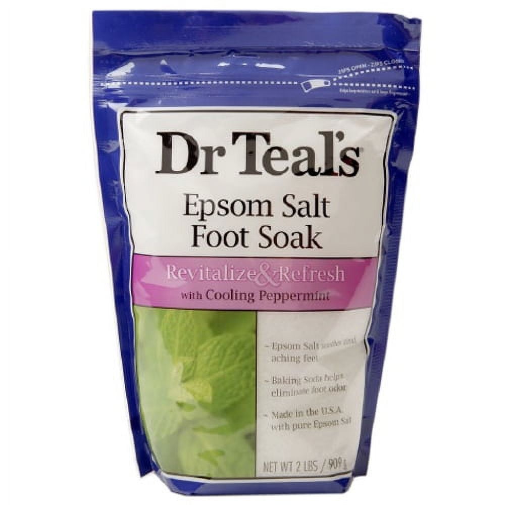 Dr. Teals Revitalize And Refresh Epsom Salt Foot Soak With Cooling Peppermint - 2 Lb, 3 Pack