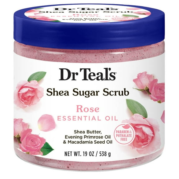 Dr Teals Shea Sugar Scrub Rose 19oz Jar (Pack of 3)