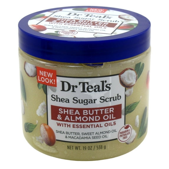 Dr Teals Shea Sugar Scrub Shea Butter & Almond Oil 19oz Jar (Pack of 3)