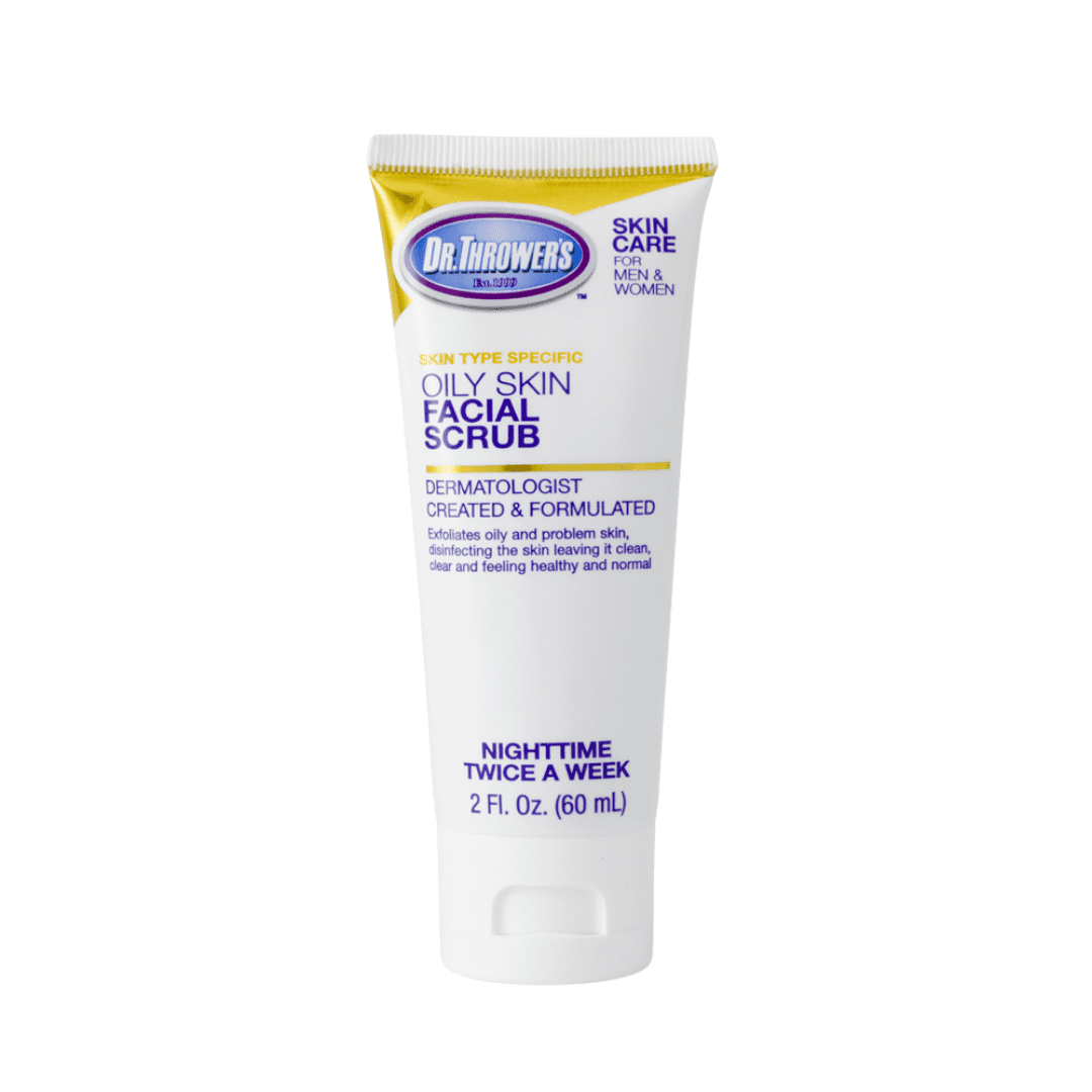 Dr. Throwers Oily Skin Facial Scrub with Peppermint, Jojoba, Cranberry, and Eucalyptus, 2oz