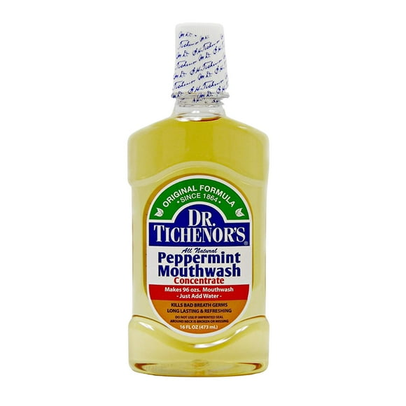 Dr. Tichenor's All Natural Mouthwash Concentrate, Peppermint, 16 Oz.,Pack of 2