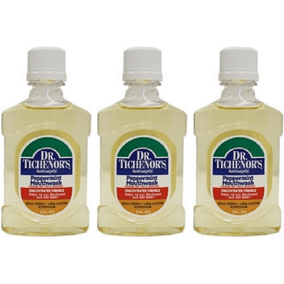 Dr. Tichenor's Peppermint Mouthwash, All Natural, Concentrate, 2 fl. Oz - 3 Pack