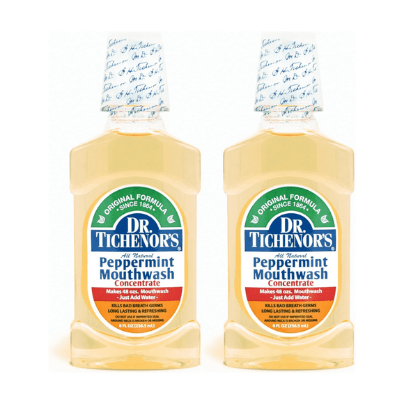 Dr. Tichenor's Peppermint Mouthwash, All Natural, Concentrate, 8 fl. Oz - 2 Pack