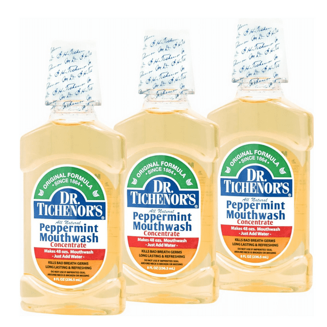 Dr. Tichenor's Peppermint Mouthwash, All Natural, Concentrate, 8 fl. Oz