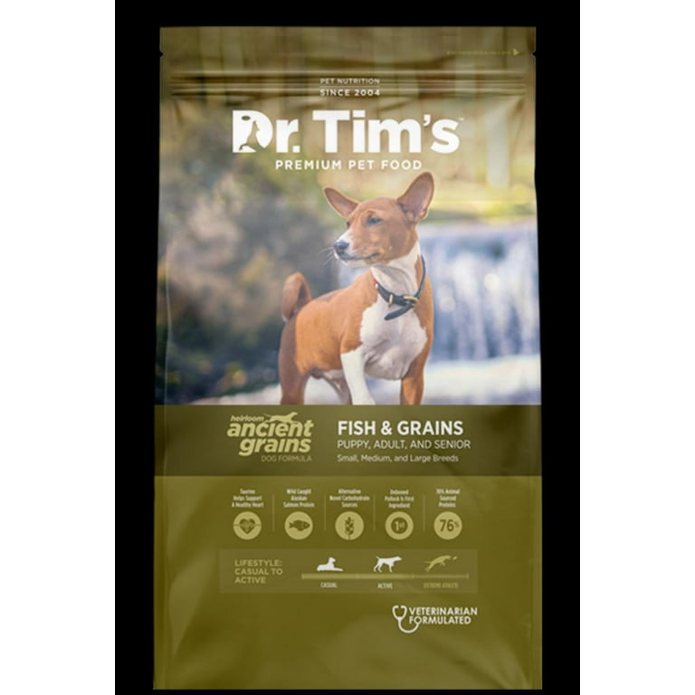 Dr. Tim s Heirloom Ancient Grains Fish Recipe Dry Dog Food 5 lb Walmart