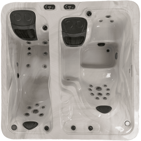 Dr. Wellness Cold Series CS-6 Three Person Dual Chill and Heat Zone Spa with 25 Therapy Jets and Digital Controls Sterling Acrylic Interior and Mocha Exterior Cabinet