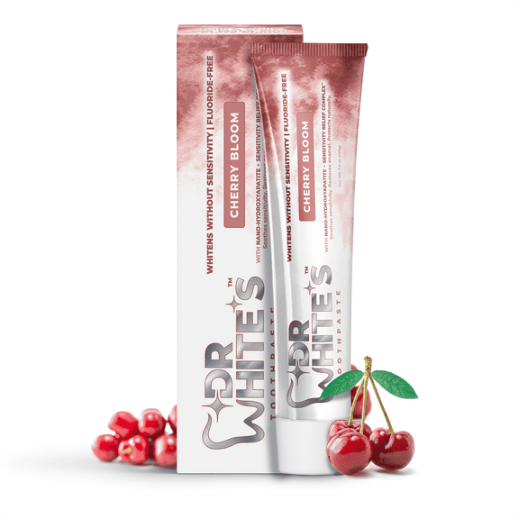 Dr. White’s Cherry Bloom Toothpaste, Mint-Free, Fluoride-Free nHA Sensitivity Relief, 3.5 oz