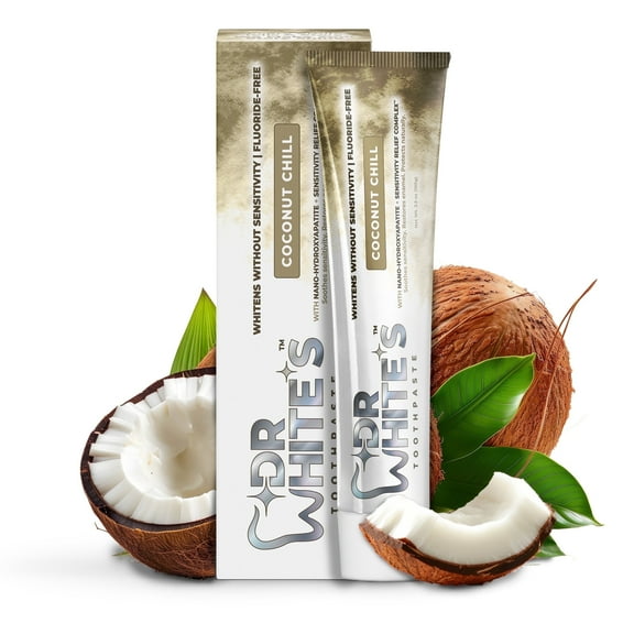 Dr. White’s Coconut Chill Toothpaste for Adults & Kids, Mint-Free, Fluoride-Free, Nano-Hydroxyapatite   Sensitivity Relief Complex™, 3.5 oz