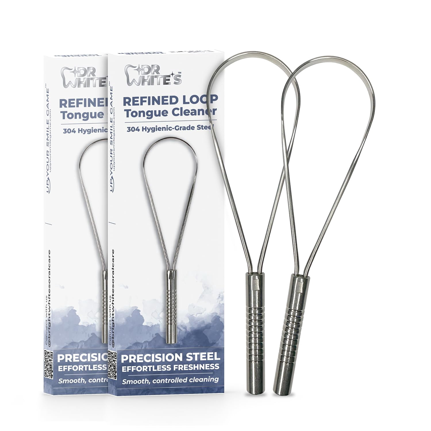 Dr. White’s Refined Loop Stainless Steel Tongue Scraper, 2 Tools ...