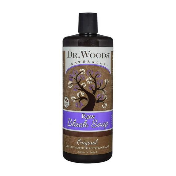 Dr. Woods African Raw Black Vegan Liquid Body Wash, 32 Ounce