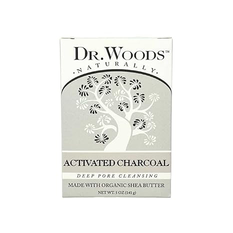 Dr. Woods Deep Pore Cleansing Activated Charcoal Bar Soap With Organic Shea Butter, 5 Oz, 6 Pack