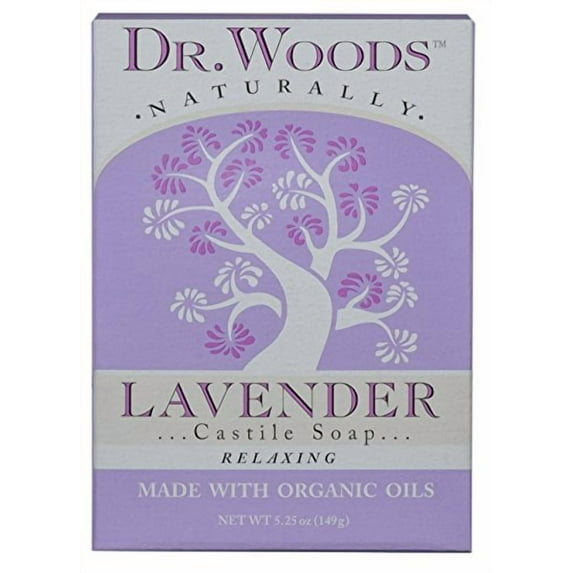 Dr. Woods Exfoliating Lavender Bar Soap with Organic Shea Butter, 5.25 oz (Pack of 3)