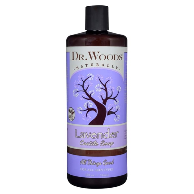 Dr. Woods Organic Lavender Castile Soap, 32 fl oz Liquid, Cruelty-Free ...