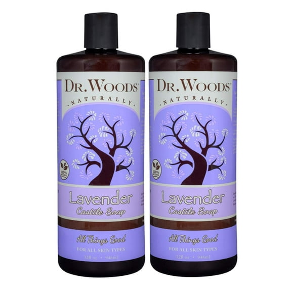 Dr. Woods Natural Pure Lavender Liquid Castile Soap 32 oz 2 Pack
