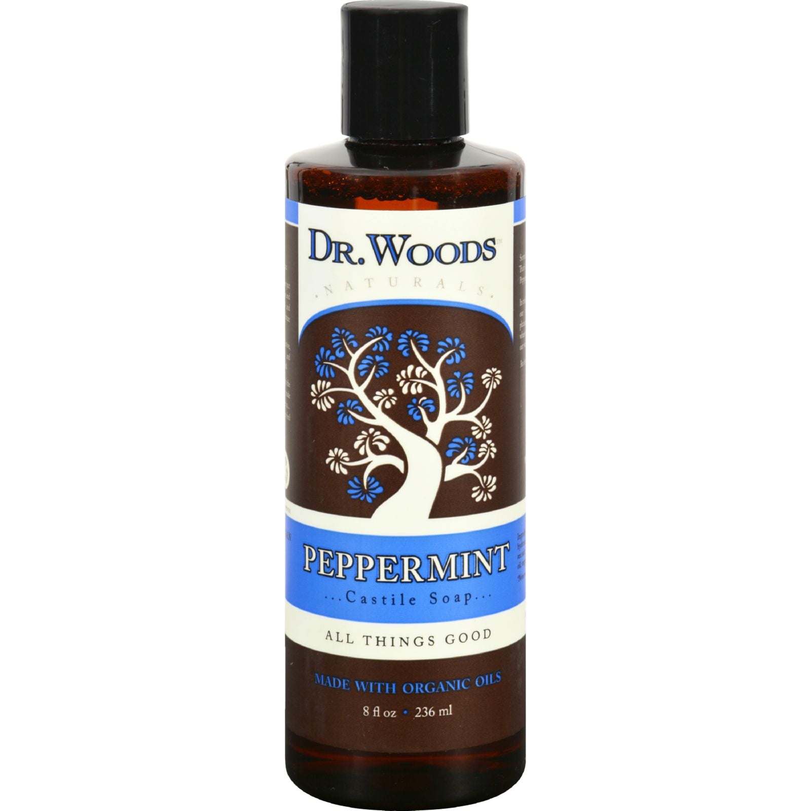 Dr. Woods Naturals Castile Liquid Soap Peppermint 8 Fl Oz