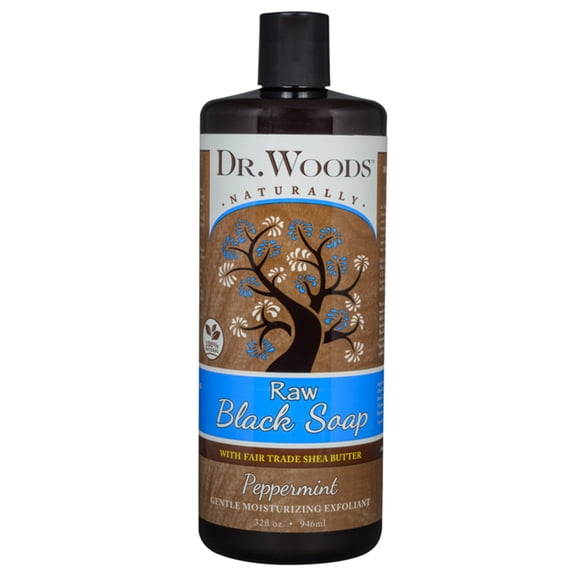 Dr. Woods Raw Moisturizing Black Peppermint Soap with Organic Shea Butter, 32 Ounce