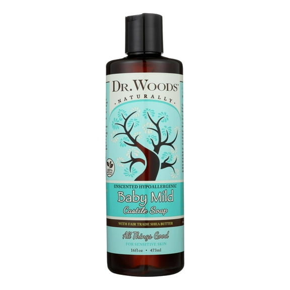 Dr. Woods Shea Vision Baby Mild Castile Soap, Unscented 16 oz