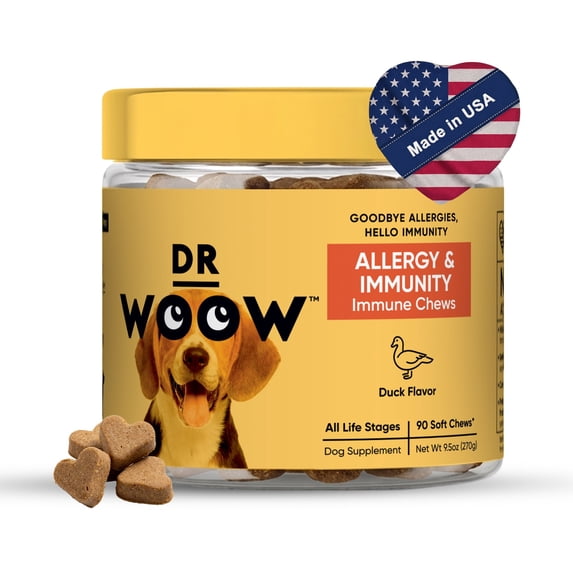 Dog Allergy & Itch Relief Supplements Soft Chews (90 CT) – Seasonal Allergy Support + Hot Spot & Skin Comfort – Omega 3 Salmon Oil + YEA-SACC – Made in USA