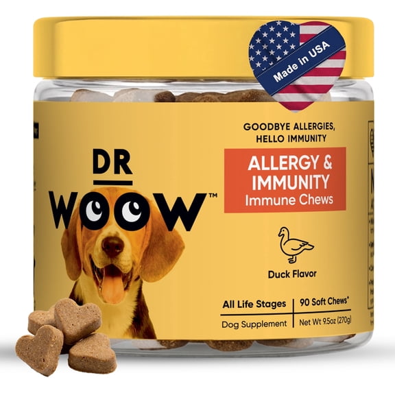 Dog Allergy & Itch Relief Supplements Soft Chews (90 CT) – Seasonal Allergy Support + Hot Spot & Skin Comfort – Omega 3 Salmon Oil + YEA-SACC – Made in USA