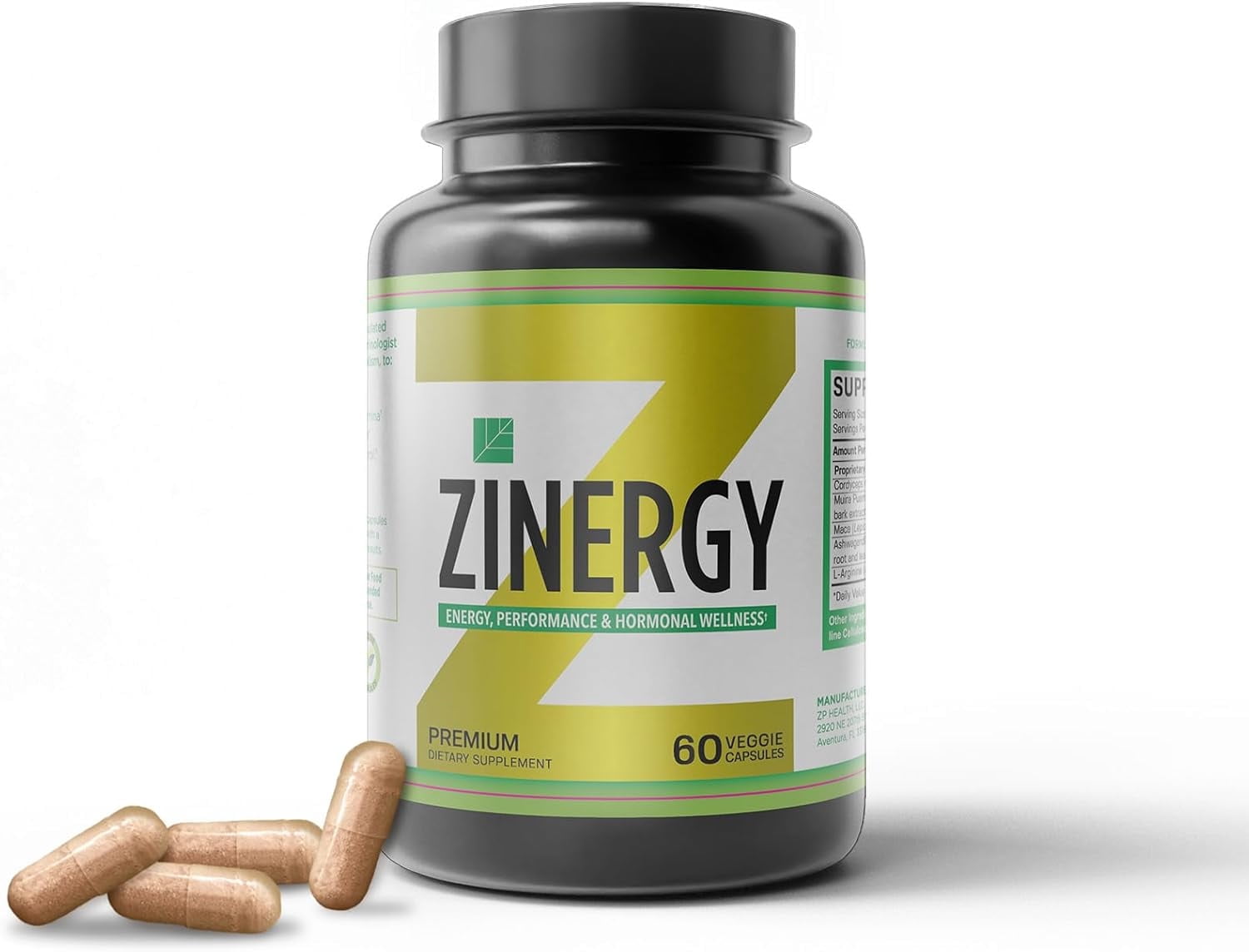 Dr. Zisman ZINERGY Energy & Hormonal Balance Supplement - Boost Performance & Vitality - 60 Capsules