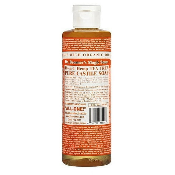 Dr. bronner's organic pure castile liquid soap tea tree 8 fl oz