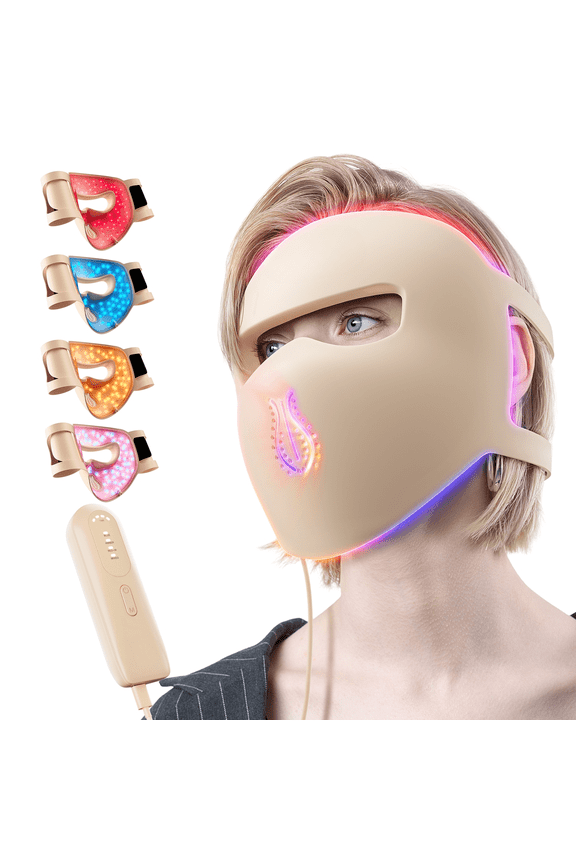4D LED Light Therapy Face Mask, 311 LEDs Red & Near Infrared Skin Care Mask with 850nm, Rechargeable Wireless Design, Full Body Skin Rejuvenation for Women and Men