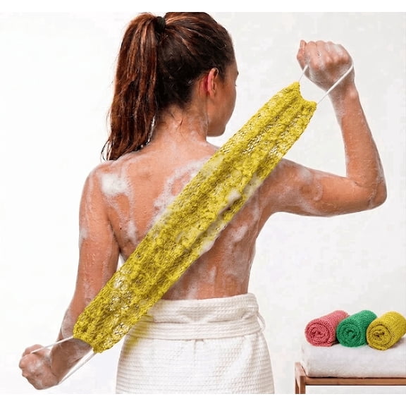 Dr.pedi African Mesh Bath Sponge, Exfoliating Deep Cleaning for Dry Skin, Polyester Blend Loofah, Pink, Yellow, Green (3 Pack)