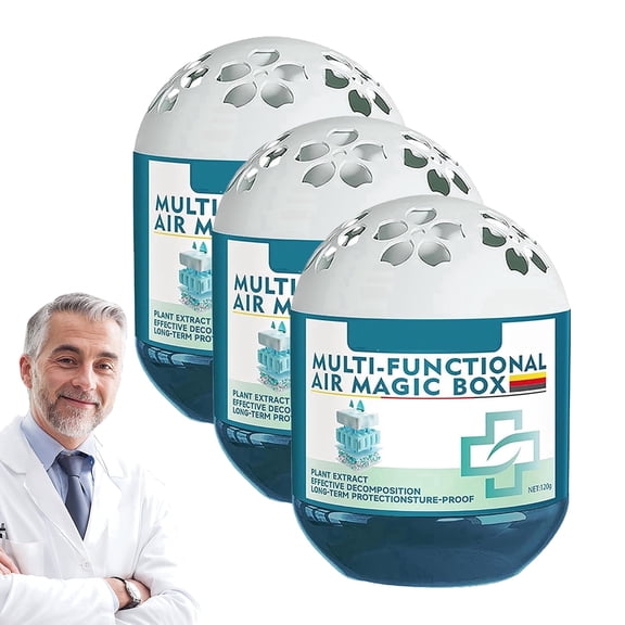 Dr.pedi Air Magic Box Dust Removal Magic Box, Passive Dust Collector with Plant-Based Formula, 120g Multifunctional Air Magic Box for Home Office Bedroom Pet Areas, No Electricity Needed (3 Pack)